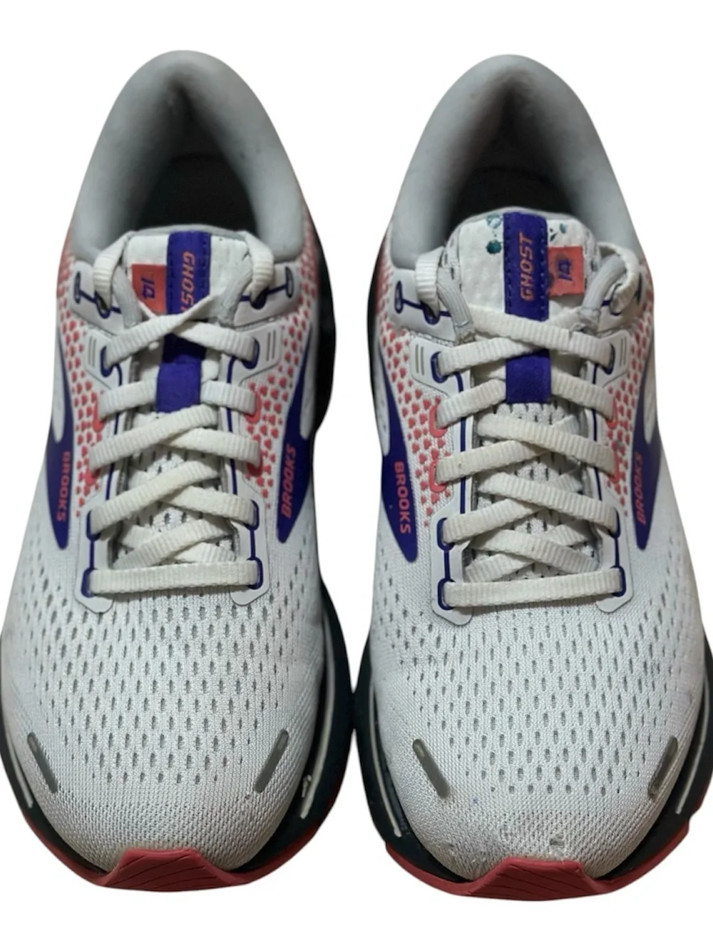 Brooks White Running Shoes with Purple and Coral Accents
